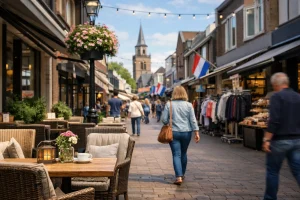 Winkelstraat in Ridderkerk op zondag zonder tekst in beeld