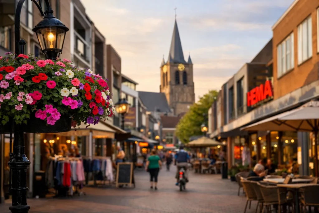 Winkelstraat bij een winkelcentrum in Ridderkerk