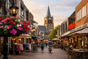 Winkelstraat bij een winkelcentrum in Ridderkerk