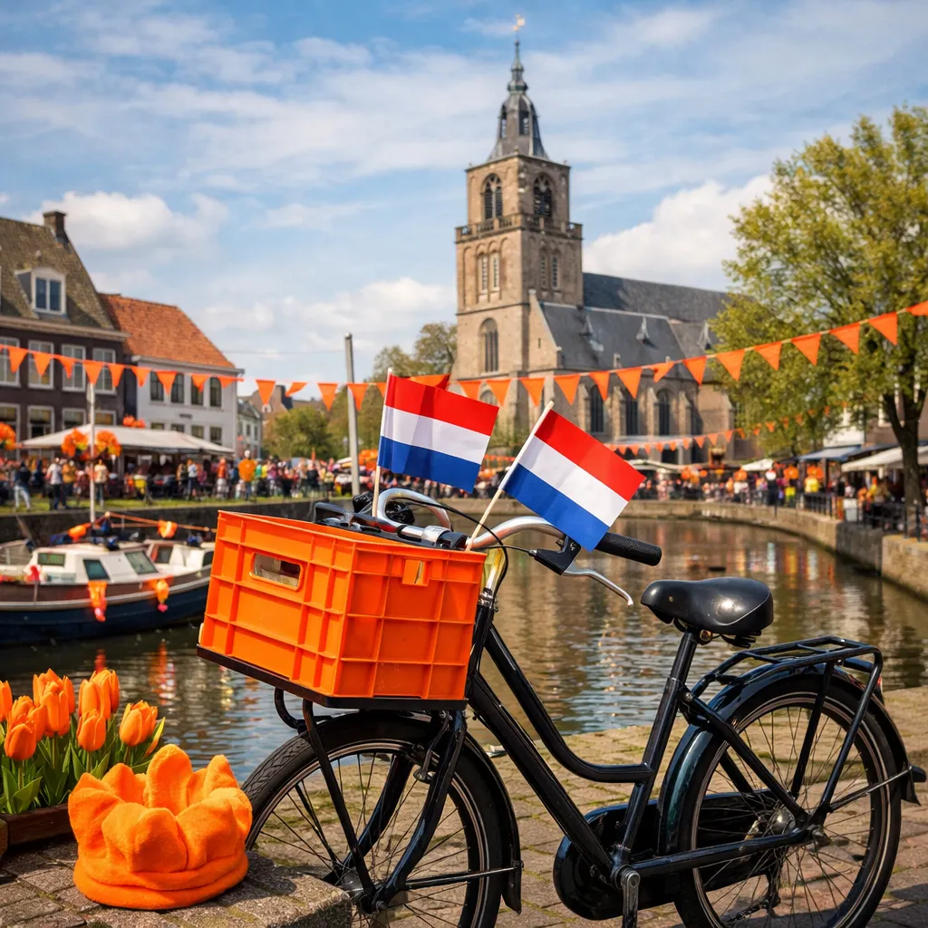 Feestelijke Koningsdag-sfeer in Ridderkerk langs het water