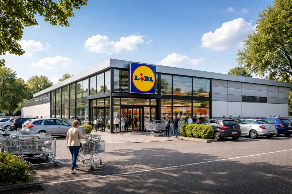Lidl winkelgebouw in Ridderkerk overdag