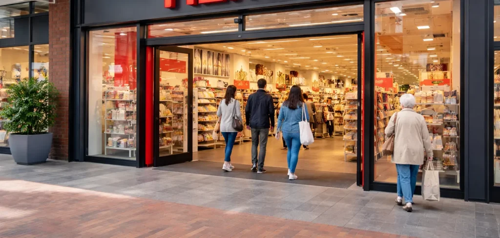 Buitenkant van een HEMA winkel in winkelcentrum Ridderkerk
